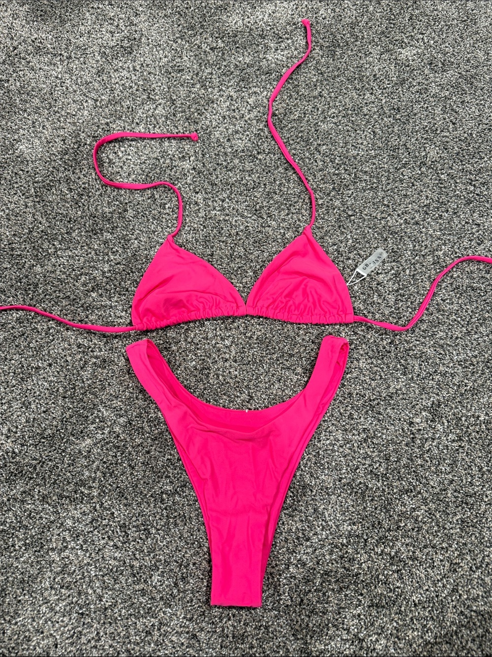 Grey Bandit x Ana Stowell Hot Pink Triangle Bikini Set